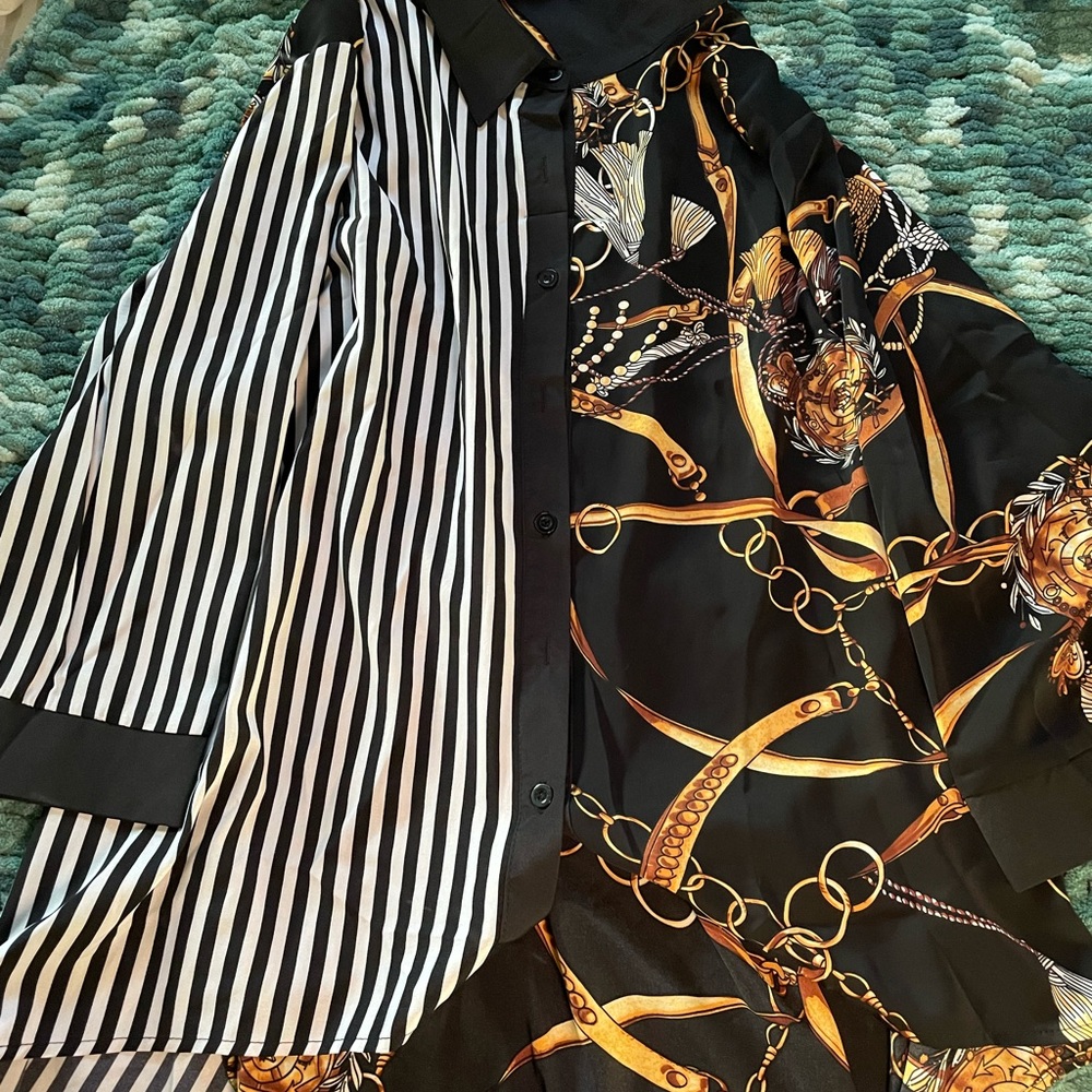 NEW SHEIN 2X button down